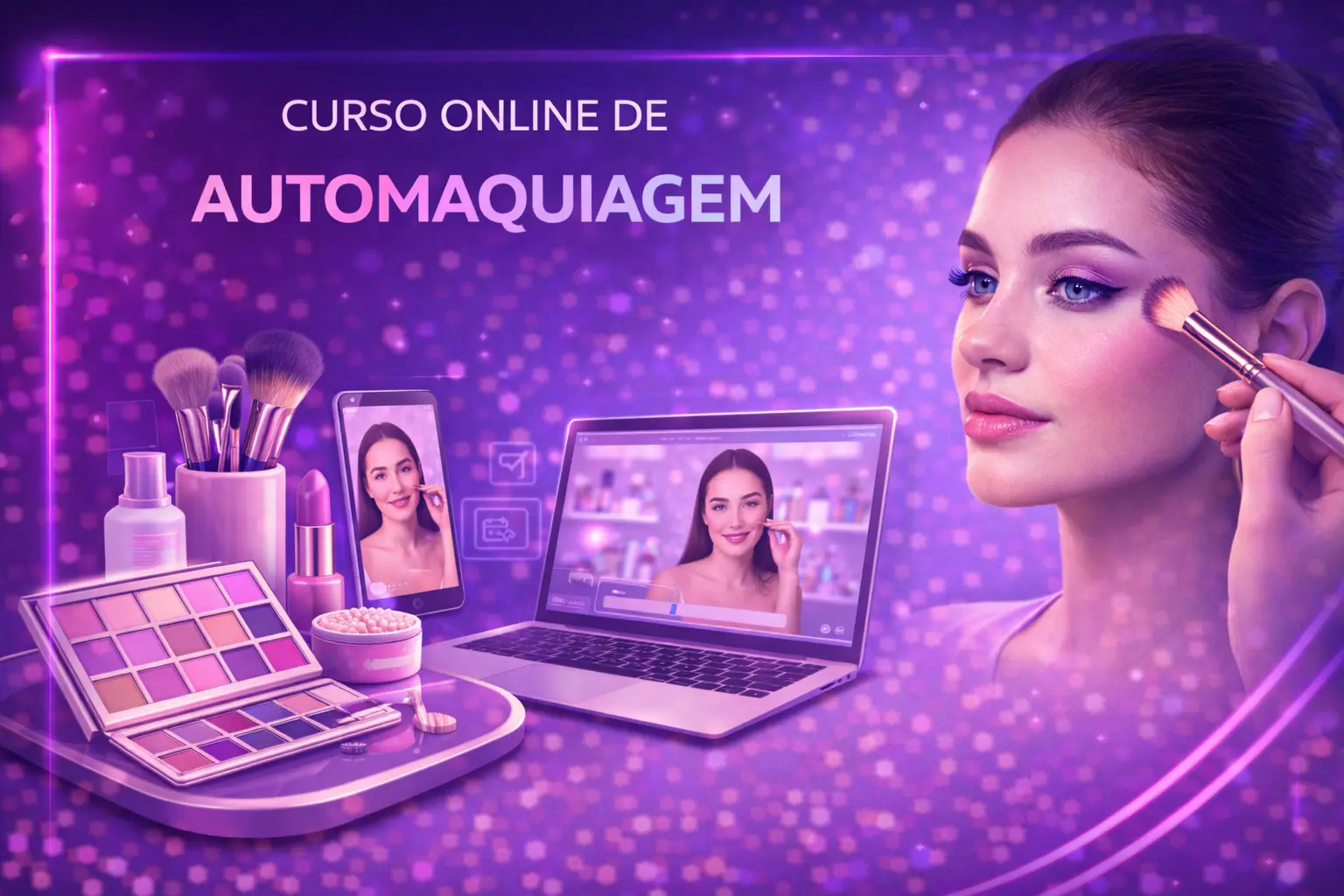 Curso de Curso Online de Automaquiagem - Bruna Ayra