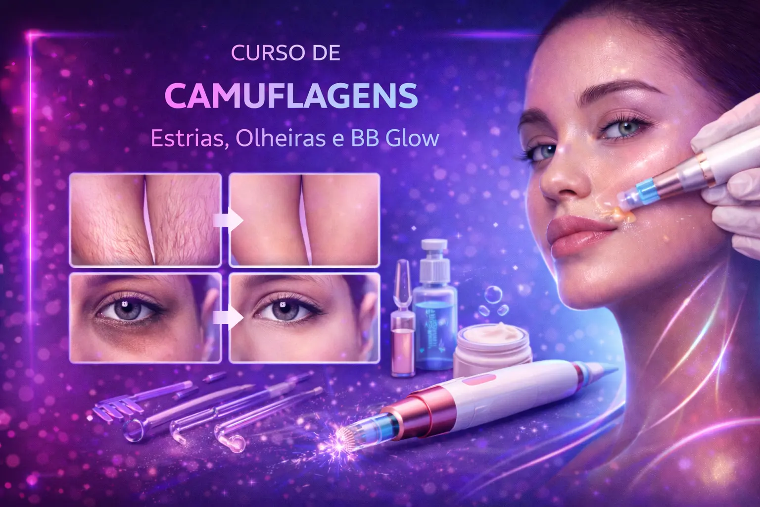 Curso de Curso de Camuflagens - Estrias, Olheiras e BB Glow
