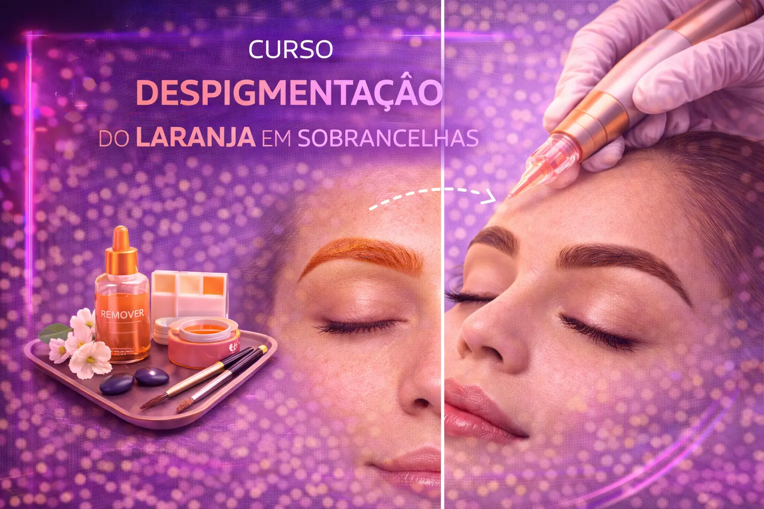 Curso de Despigmentação do Laranja em Sobrancelhas