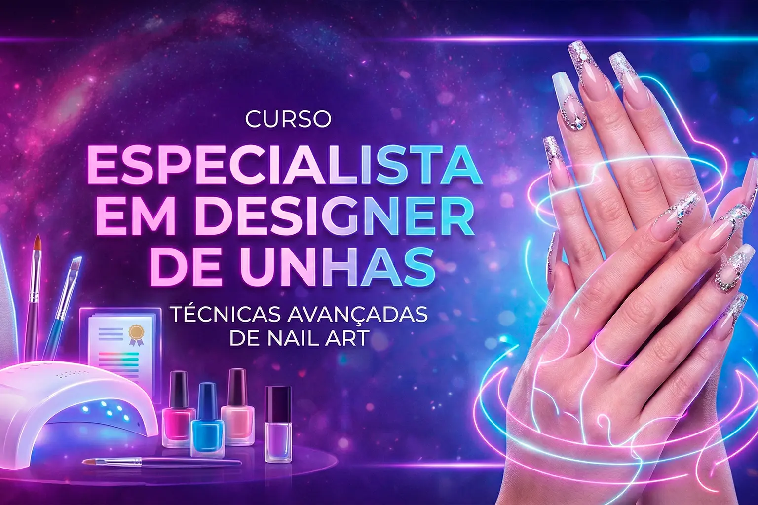 Curso de Especialista em Designer de Unhas - Alongamento de Unhas