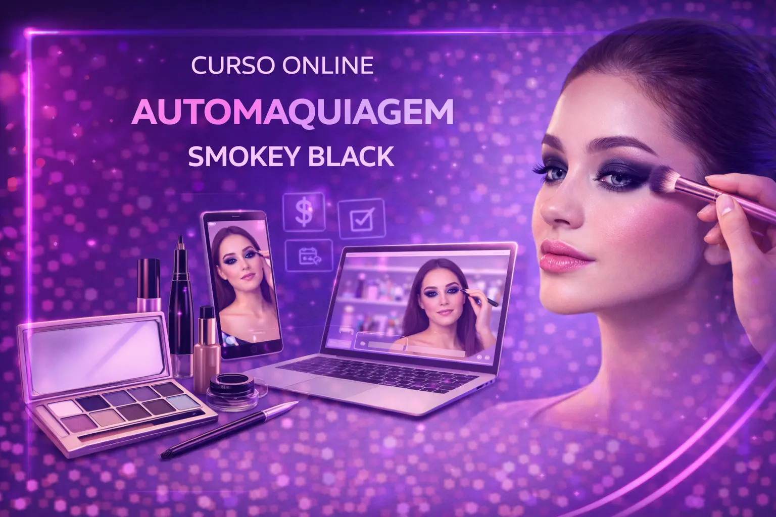 Curso de Curso Online Automaquiagem - Smokey Black